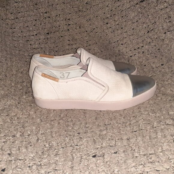 BLACKSTONE-NL47-Slip-On Rose Dust Nubuck/Silver Patent Leather Sneaker-Sz 37-EX - Picture 5 of 8